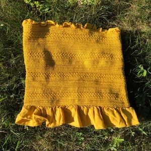 mustard yellow tube top